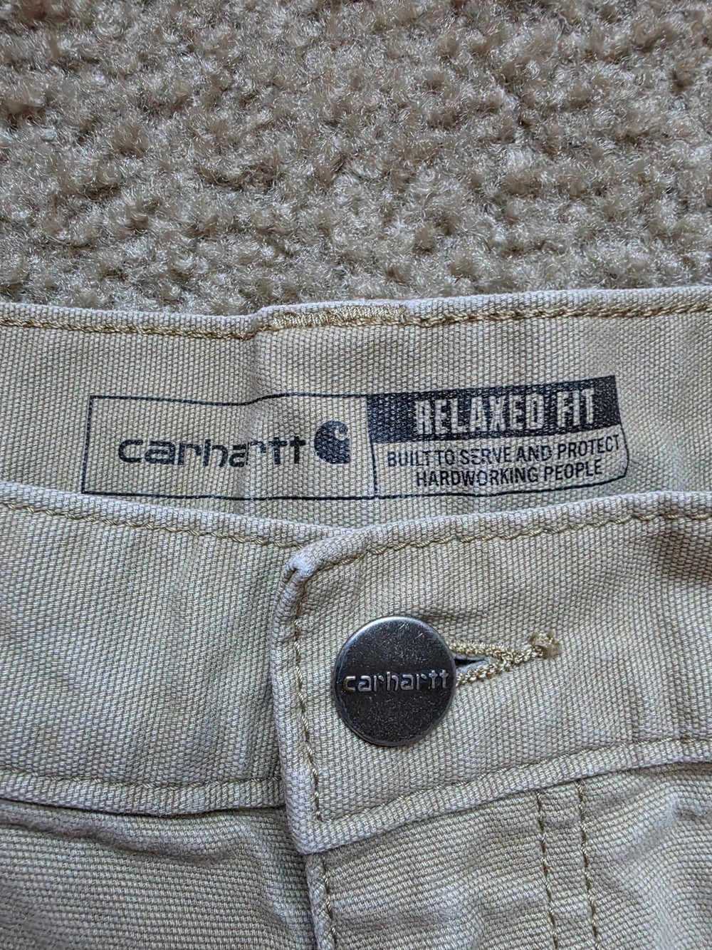 Carhartt Men's Relaxed Fit Khaki Jeans